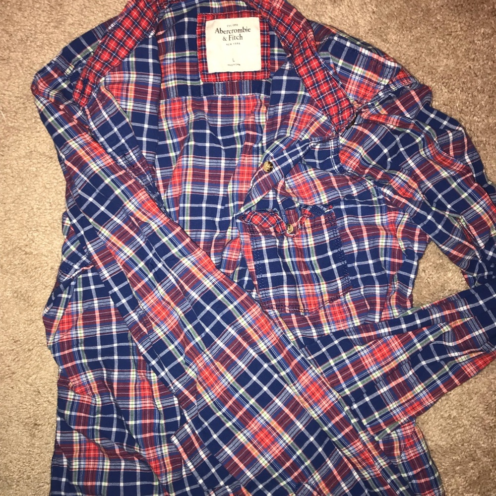 ABERCROMBIE blue and red plaid shirt!